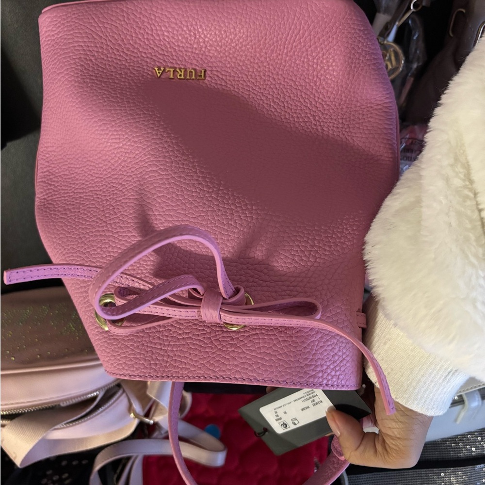 Furla Light Pink Drawstring Backpack - image 4